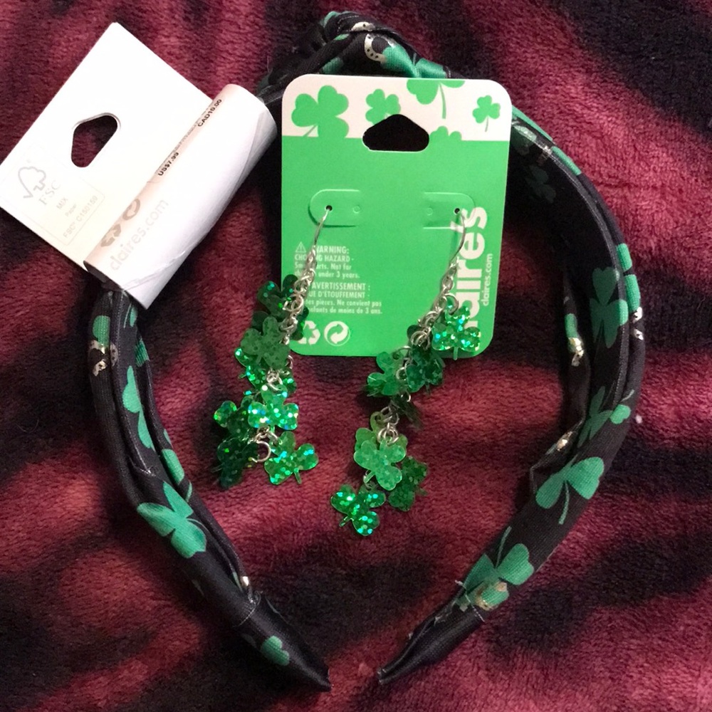 Claire’s brand new with tag headband and earrings
